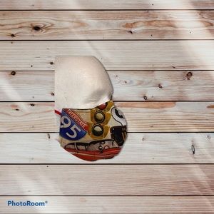 Handmade Facemask Route 66 and classic car.